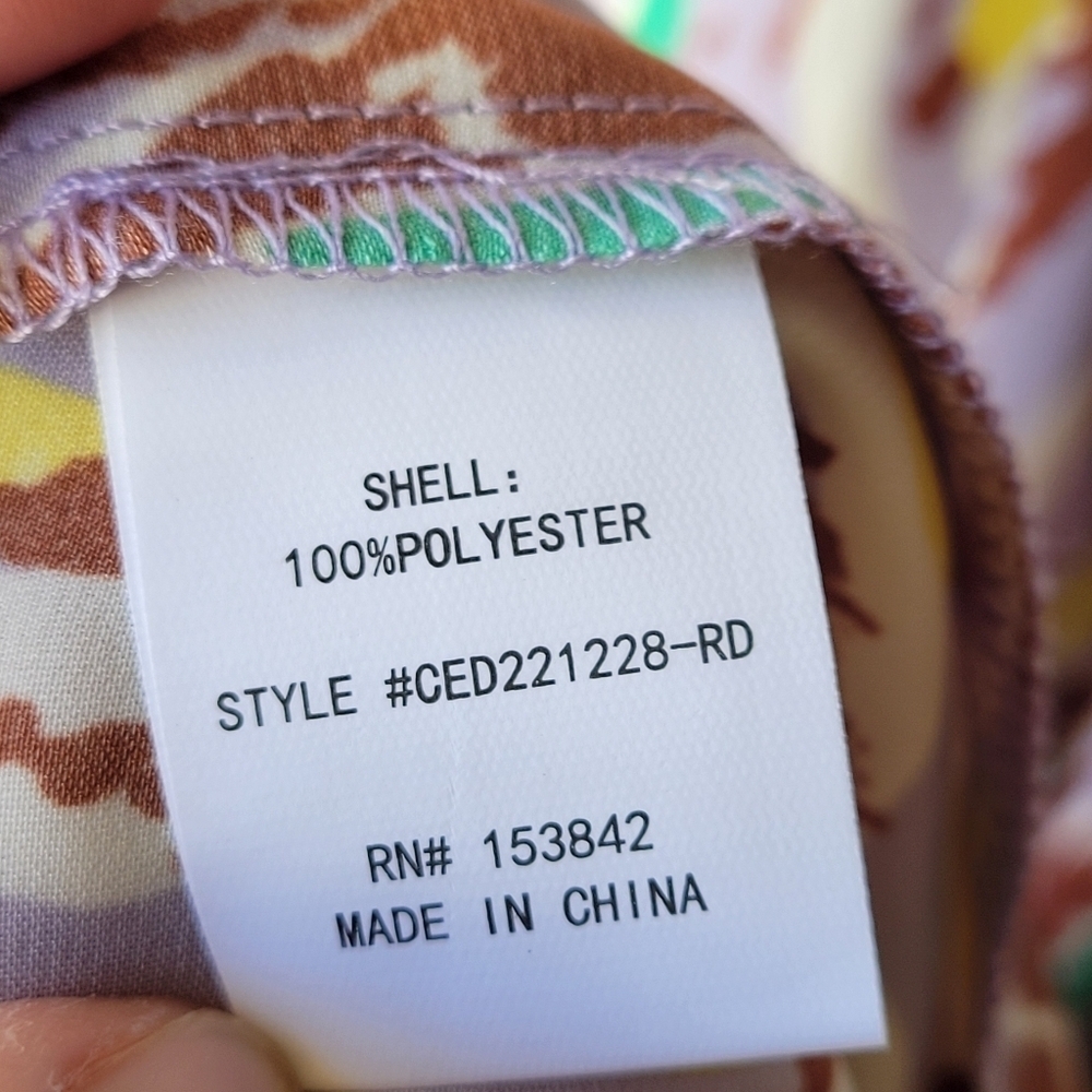 MELLODAY Puff Sleeve Satin Shirtdress Small Maxi Dress Button Down Purple Green - Picture 8 of 14